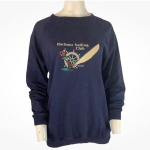 Vintage 90's Kenneth Gordon Sz L Harbour Sailing Club Sail Print Sweatshirt